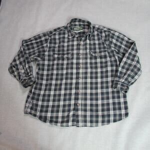 Field & Stream Shirt Mens XL Blue Plaid Heavyweight Flannel Cabincore Outdoor
